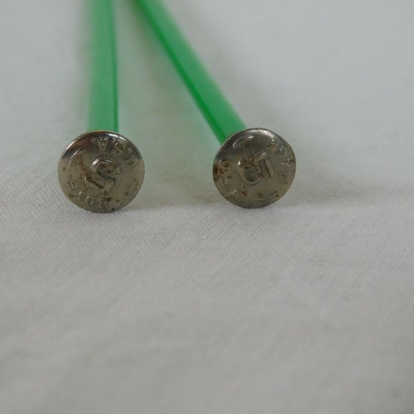 Knitting Needles Lot 5 Pairs Metal Plastic Boye 5 & 3 Hero 10 Inex 4 Green Gray - Picture 4 of 11